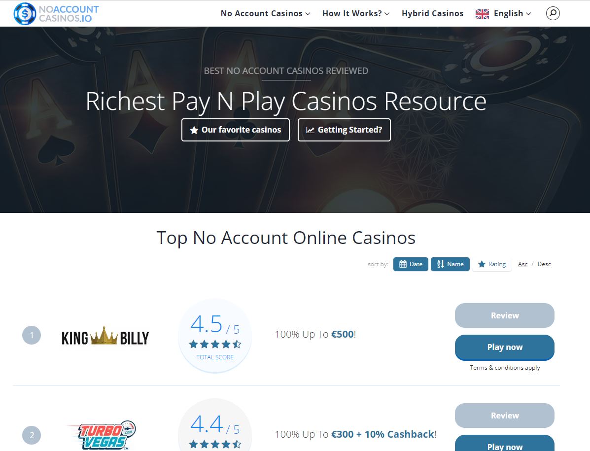 no account casinos